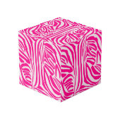 Roze zebraprint kubus (Achter hoekig)