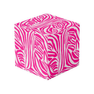 Roze zebraprint kubus