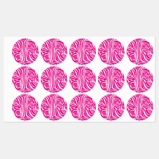 Roze zebraprint labels (Vel)