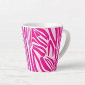 Roze zebraprint latte mok (Rechterhoek)