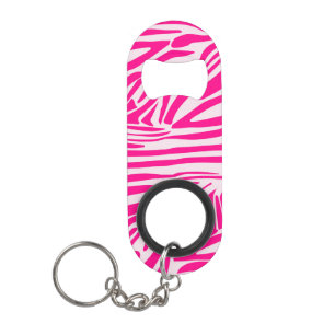 Roze zebraprint mini flessenopener