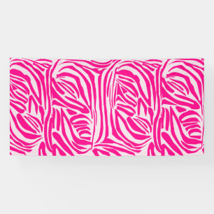 Roze zebraprint spandoek