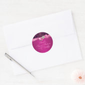 Roze zebraprint & strik zoete 16 envelop sticker (Envelop)