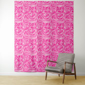 Roze zebraprint wandkleed (In situ)