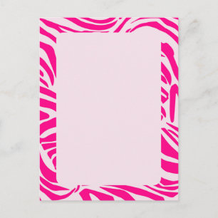 Roze zebraprintpatroon briefkaart