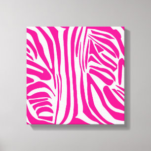Roze zebraprintpatroon canvas afdruk