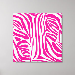 Roze zebraprintpatroon canvas afdruk