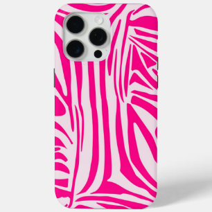 Roze Zebraprintpatroon iPhone 15 Pro Max Hoesje
