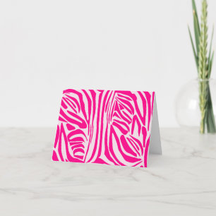 Roze zebraprintpatroon feestdagen kaart