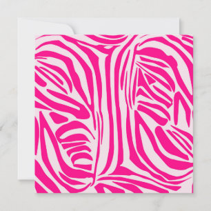 Roze zebraprintpatroon notitiekaartje