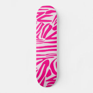 Roze zebraprintpatroon skateboard