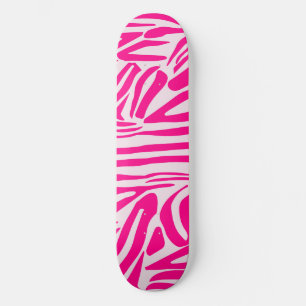 Roze zebraprintpatroon skateboard