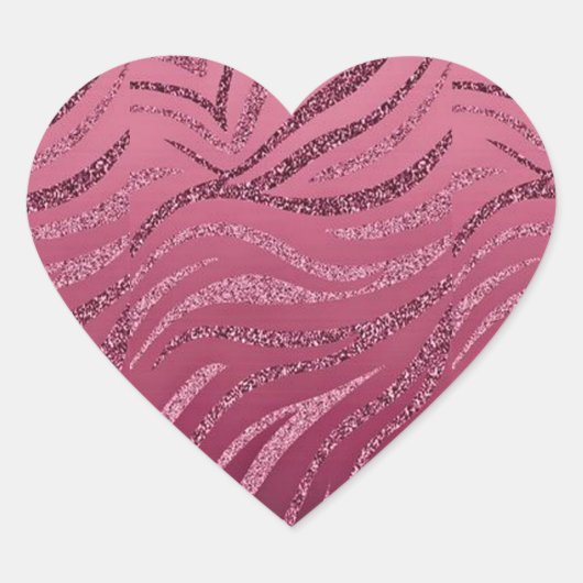 Roze zebrastripes hart sticker (Voorkant)
