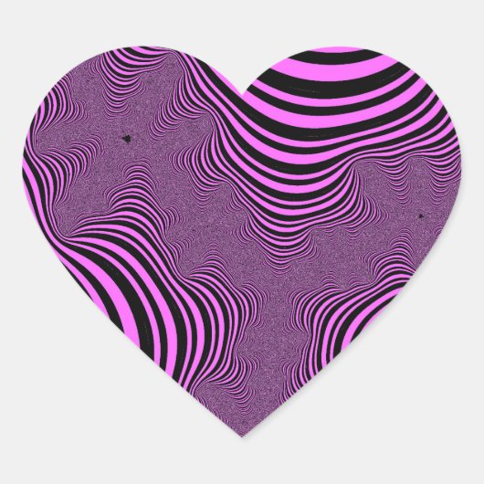 Roze zebrastripes hart sticker (Voorkant)