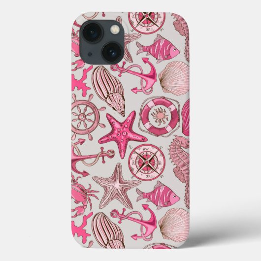 Roze Zee Patroon Case-Mate iPhone Case (Achterkant)