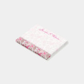Roze Zee Patroon | Jouw namen toevoegen Post-it® Notes (Schuin)