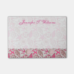 Roze Zee Patroon   Jouw namen toevoegen Post-it® Notes
