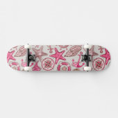 Roze Zee Patroon Skateboard (Horizontaal)