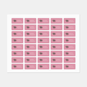 Roze Zee Schildpad Kledinglabels Labels