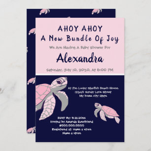 Roze Zee Schildschildpad Nautical Baby shower