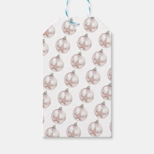 Roze Zee Star Ornamenten Patroon Gift Label Cadeaulabel (Voorkant)