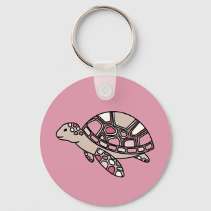 Roze Zee Turtle Sleutelhanger