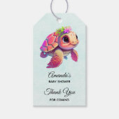 Roze Zee Turtle Whimsical & Cute Party Dank u Cadeaulabel (Voorkant)