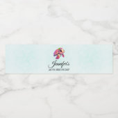 Roze Zee Turtle Whimsical & Cute Party Waterfles Etiket (Enkel label)