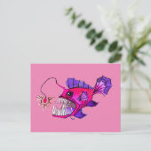 Roze zeeduivel briefkaart (Staand voorkant)