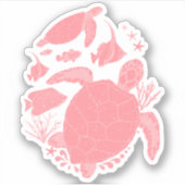 Roze Zeeen draaibanken onder het Zee Sticker (Voorkant)