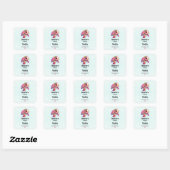 Roze Zeeen schildpad grillig & schattig - Candle B Vierkante Sticker (Vel)