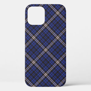 Roze zeemacht Diagonaal Pset Tartan gestructureerd iPhone 12 Hoesje