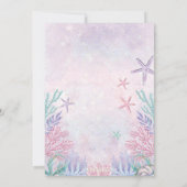 Roze Zeemeermin 1e Verjaardag Oneder het Zee Feest Kaart (Achterkant)