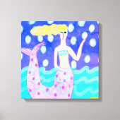 Roze Zeemeermin Abstracte digitale kunst Canvas Afdruk (Voorkant)