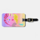 Roze Zeemeermin Bagagelabel (Voorkant horizontaal)