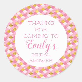 Roze Zeemeermin Feest Bedankt Stickers