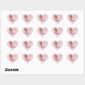  roze zeemeermin Happy Birthday aangepaste naam Hart Sticker (Vel)