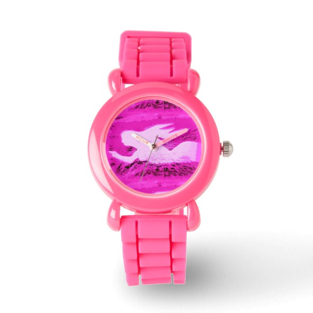 roze zeemeermin horloge (Voorkant)