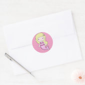 Roze zeemeermin met Stickers met een londe haar (Envelop)
