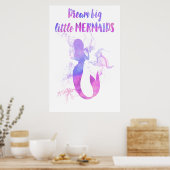 Roze zeemeermin schilderij droom groot kleine zeem poster (Keuken)