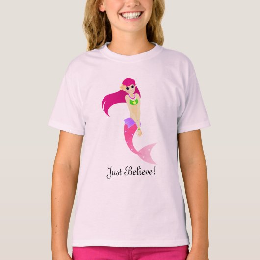 Roze Zeemeermin T-shirt (Voorkant)