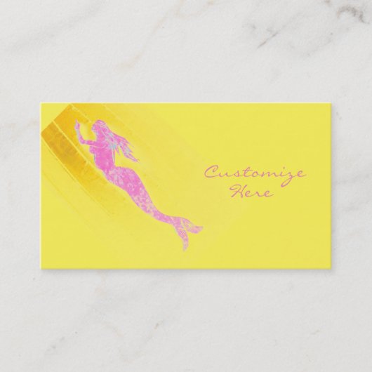 roze zeemeermin visitekaartje (Voorkant)