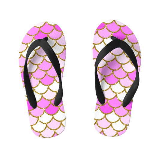 Roze zeemeerminnen kinder teenslippers (Voetbed)