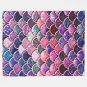 Roze zeemeerminnende glitterschalen - Zeemeerminne Fleece Deken (Voorkant (Horizontaal))