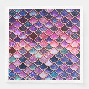Roze zeemeerminnende glitterschalen - Zeemeerminne Servetten