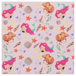 Roze Zeemeervis onderwater zeese zeeschelpen Stof