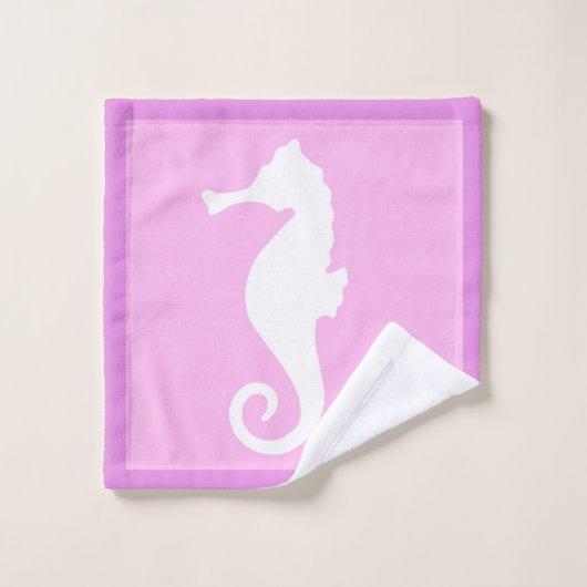 Roze zeepaardje bad handdoek (Wasdoekje)
