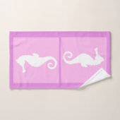Roze zeepaardje bad handdoek (Handdoek)