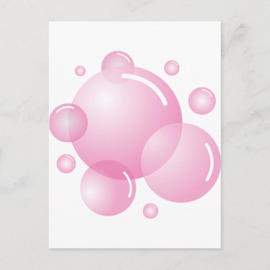 Roze zeepbellen briefkaart (Voorkant)