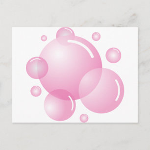 Roze zeepbellen briefkaart